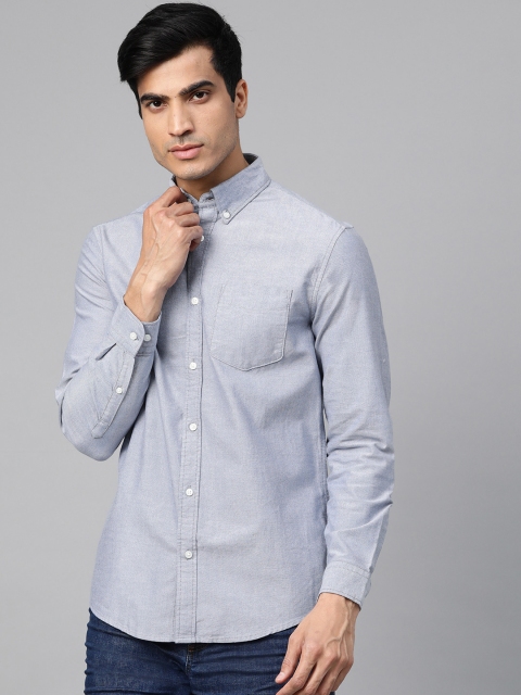 

Marks & Spencer Men Blue Regular Fit Solid Casual Shirt