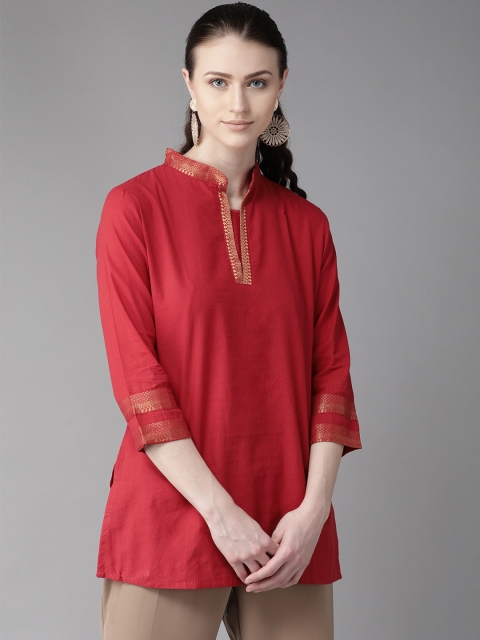 

Bhama Couture Red Solid Tunic