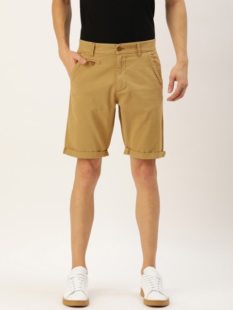 

Difference of Opinion Men Khaki Solid Regular Fit Regular Shorts