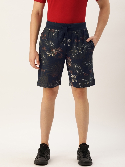 

Difference of Opinion Men Navy Blue & Olive Green Printed Regular Fit Regular Shorts