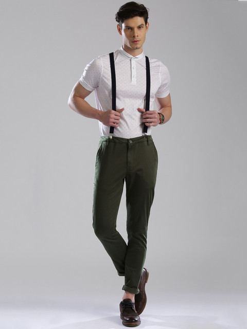 

HRX by Hrithik Roshan Signature Grey Printed Chino Trousers
