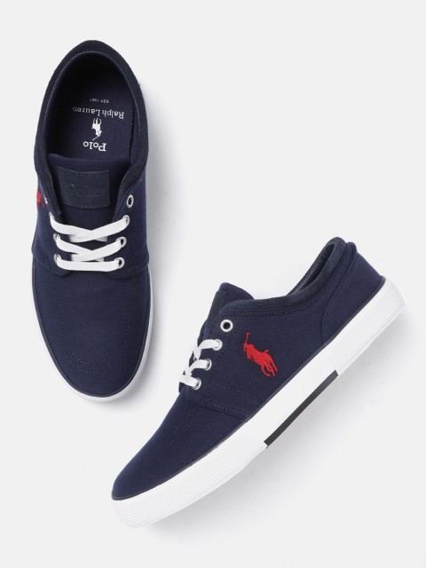 

Polo Ralph Lauren Men Navy Blue Solid Sneakers