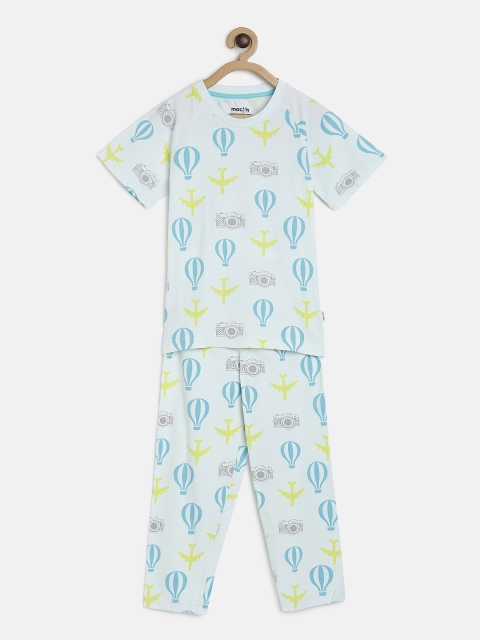 

mackly Boys Blue Printed Night suit