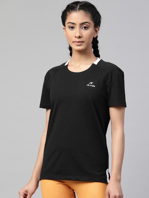 

Alcis Women Black Solid Round Neck T-shirt