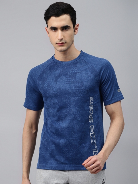 

Alcis Men Blue Printed Round Neck T-shirt