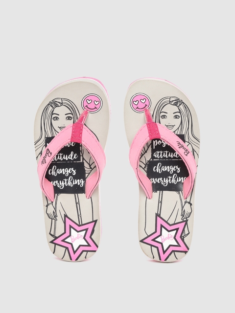 

Barbie Girls Pink & Grey Printed Thong Flip-Flops