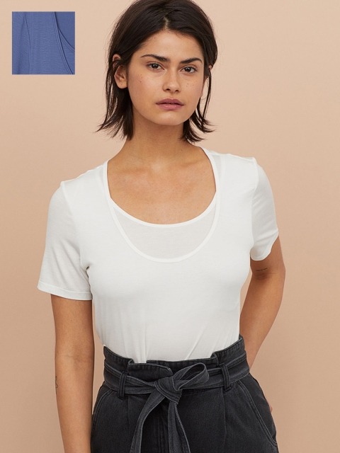 

H&M Women White & Blue MAMA 2-Pack Nursing Tops