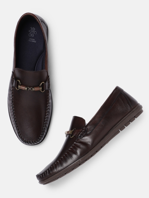

Tresmode Men Brown Horsebit Loafers