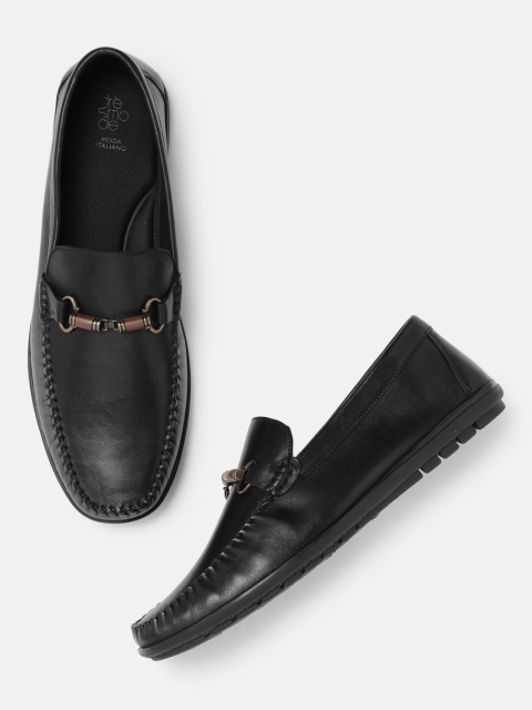 

Tresmode Men Black Horsebit Loafers
