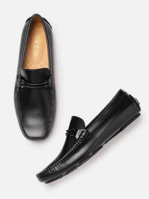 

Tresmode Men Black Leather Driving Shoes