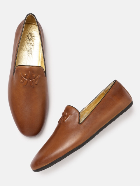 

Tresmode Men Tan Brown Leather Loafers