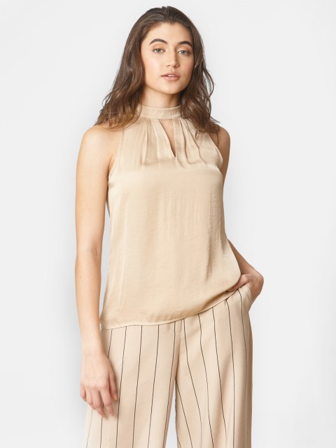

Vero Moda Women Beige Solid Regular Top