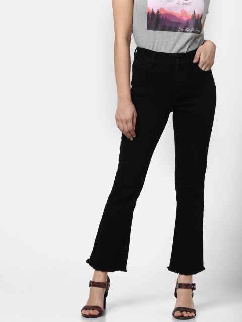 

Vero Moda Women Black Flared Mid-Rise Clean Look Jeans