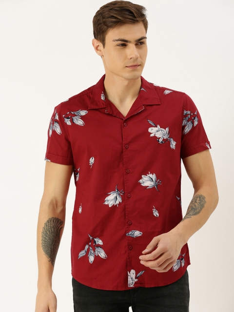 

Moda Rapido Men Red & White Slim Fit Floral Printed Casual Shirt