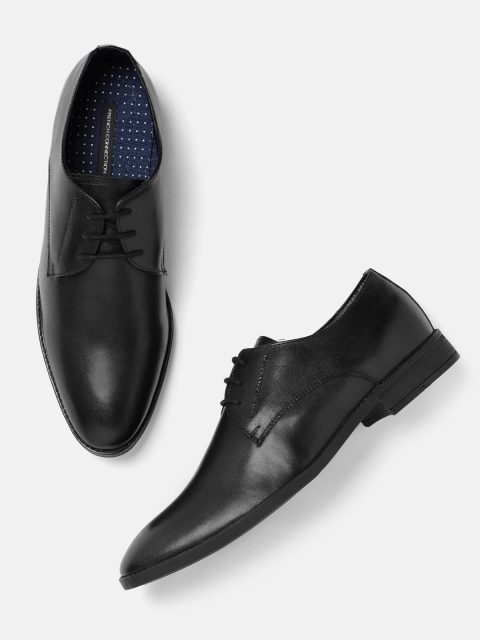 

French Connection Men Black Leather Formal Derbys