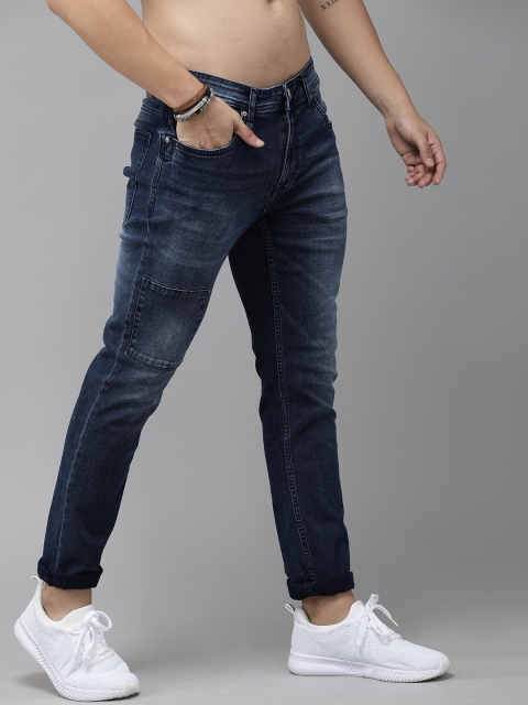

Roadster Men Navy Blue Slim Tapered Fit Mid-Rise Clean Look Stretchable Jeans