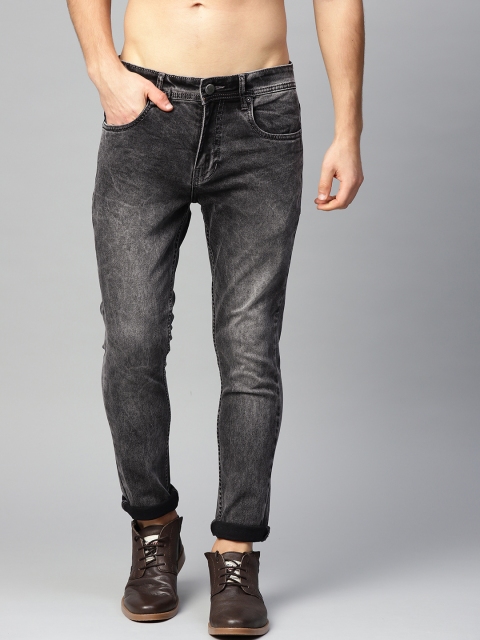 

Roadster Men Charcoal Super Skinny Fit Mid-Rise Clean Look Acid Wash Stretchable Jeans