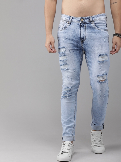 

Roadster Men Blue Slim Tapered Fit Mid-Rise Highly Distressed Stretchable Jeans