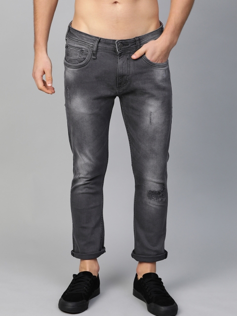 

Roadster Men Charcoal Grey Skinny Fit Mid-Rise Low Distress Stretchable Jeans