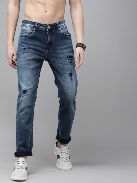 

Roadster Men Blue Slim Tapered Fit Mid-Rise Highly Distressed Stretchable Jeans