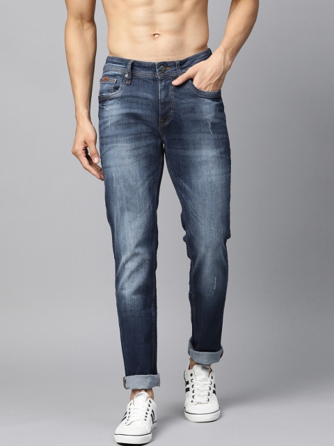 

Roadster Men Blue Slim Tapered Fit Mid-Rise Low Distress Stretchable Jeans