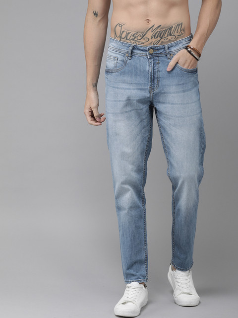 

Roadster Men Blue Carrot Fit Mid-Rise Clean Look Stretchable Jeans