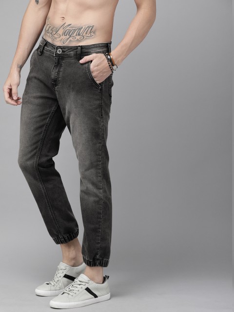

Roadster Men Grey Jogger Mid-Rise Clean Look Stretchable Jeans