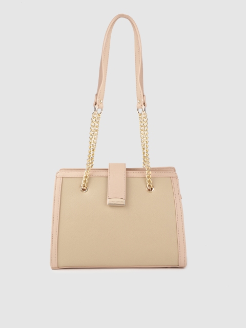 Beige Solid Shoulder Bag