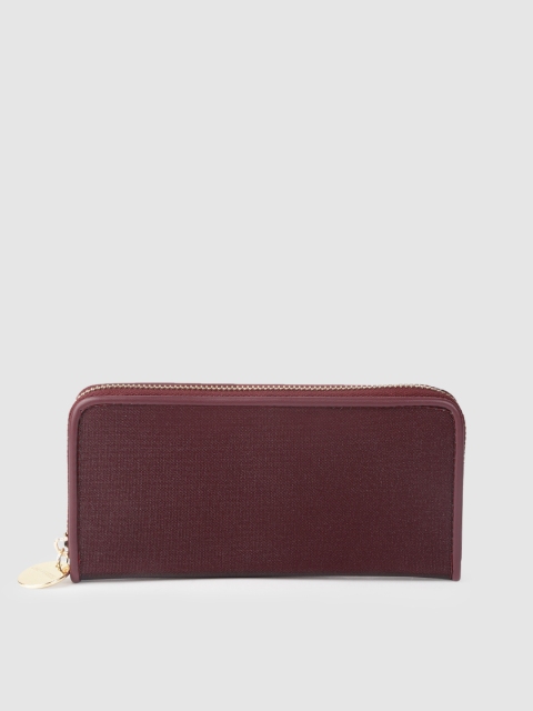 

Lino Perros Women Burgundy Shimmer Zip Around Wallet