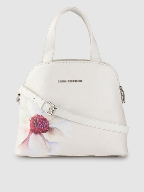 

Lino Perros Off-White & Pink Printed Handheld Bag