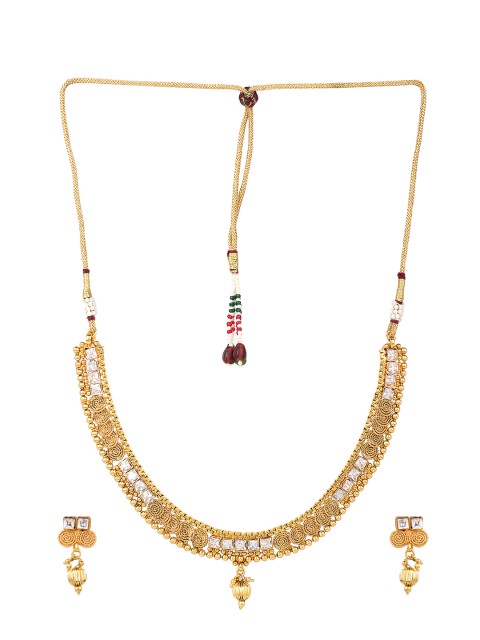 

Adwitiya Collection Gold-Plated Jewellery Set