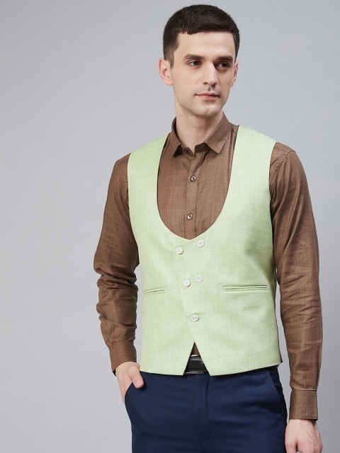 

Shaftesbury London Men Sea Green Solid Waistcoat