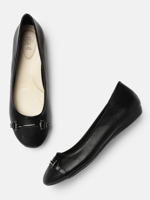

Tresmode Women Black Solid Ballerinas