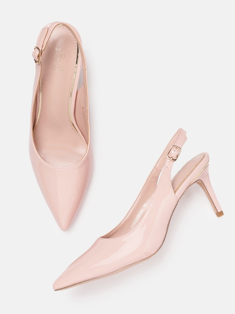 

Tresmode Women Pink Solid Pointed Toe Heels