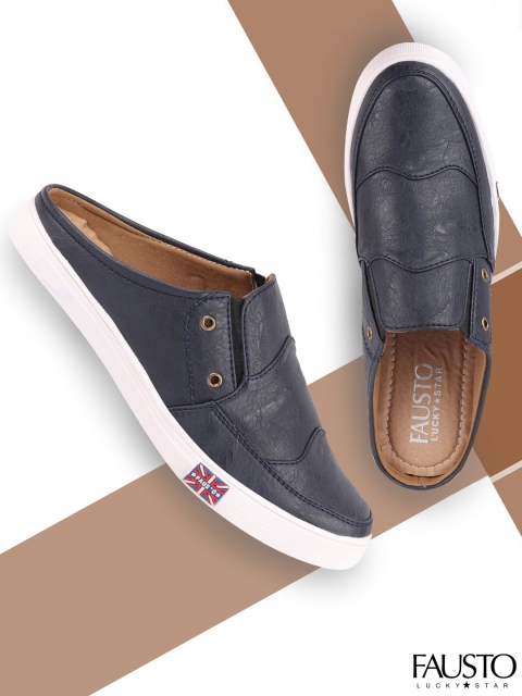 

FAUSTO Men Navy Blue Slip-On Sneakers