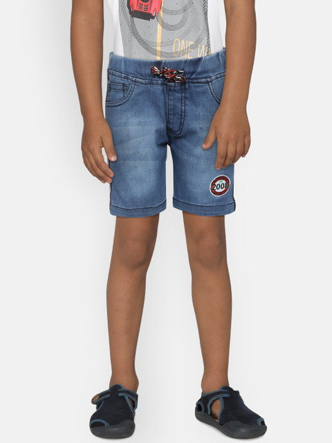 

612 league Boys Blue Washed Regular Fit Denim Shorts