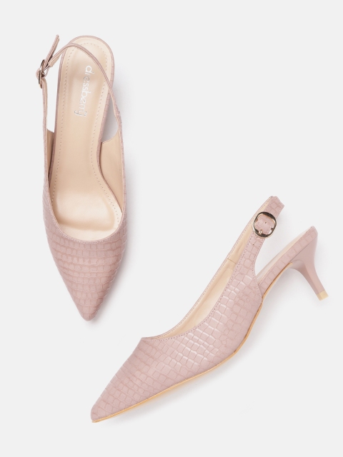 

DressBerry Women Pink Croc Textured Pumps