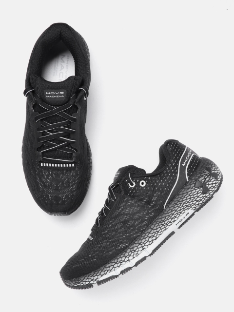 

UNDER ARMOUR Women Black Woven Design Bluetooth HOVR Machina Running Shoes