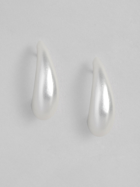 

DressBerry Silver-Toned Circular Half Hoop Earrings
