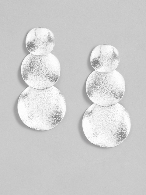 

DressBerry Silver-Plated Circular Drop Earrings