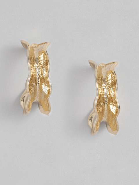 

DressBerry Gold-Toned Geometric Half Hoop Earrings