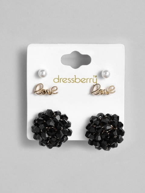 

DressBerry Set of 3 Studs, Black