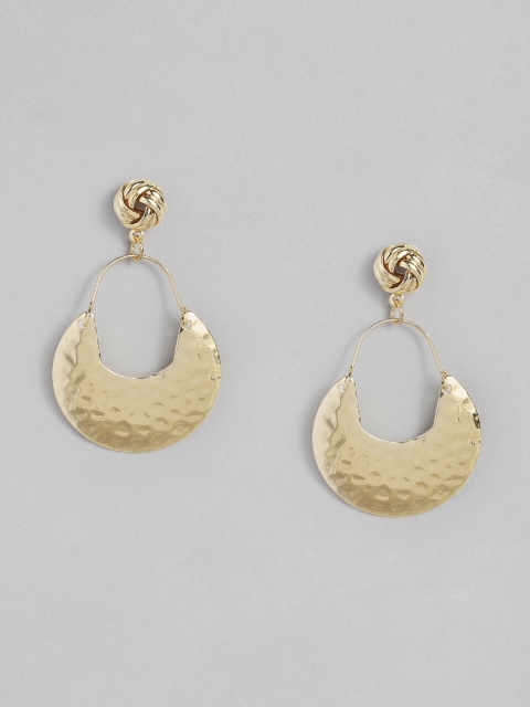 

DressBerry Gold-Toned Crescent Shaped Drop Earrings