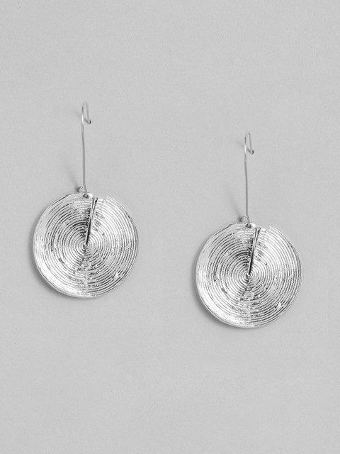 

DressBerry Silver-Toned Circular Drop Earrings