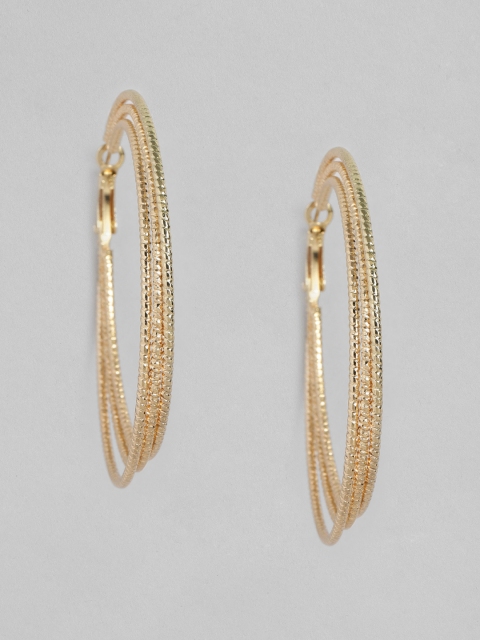 

DressBerry Gold-Toned Circular Hoop Earrings