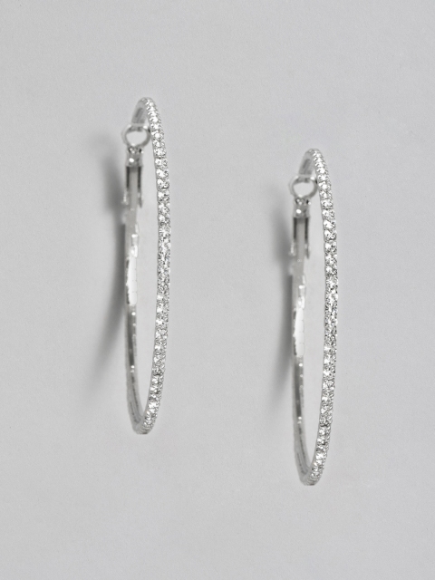 

DressBerry Silver-Toned Circular Hoop Earrings