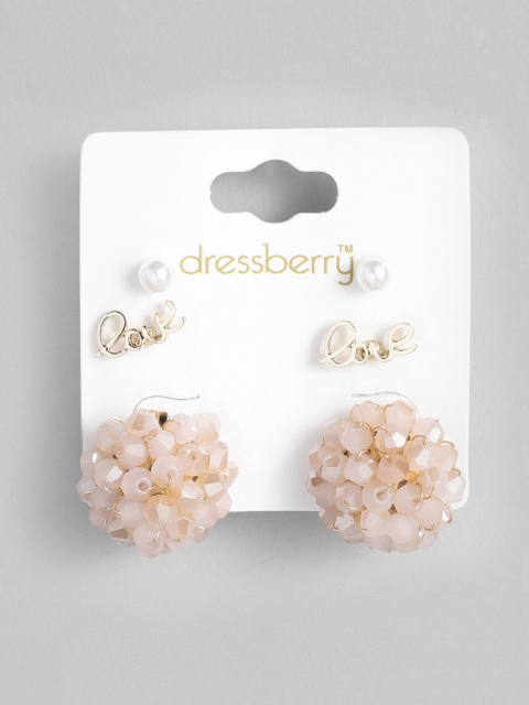 

DressBerry Set of 3 Studs, Gold