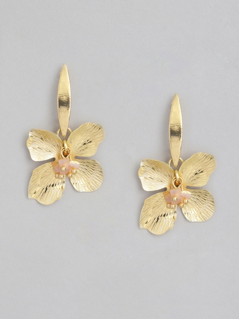 

DressBerry Gold-Plated Floral Drop Earrings