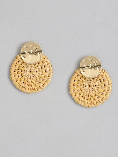 

DressBerry Gold Toned Circular Drop Earrings