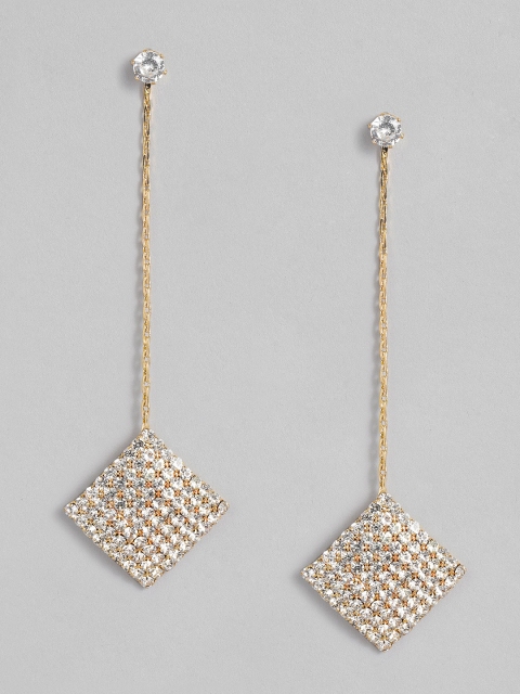 

DressBerry Gold-Plated Square Drop Earrings